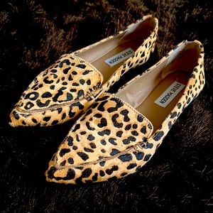 Steve Madden Leopard Print Calf Hair Loafer Flats